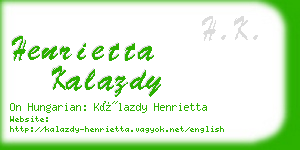 henrietta kalazdy business card